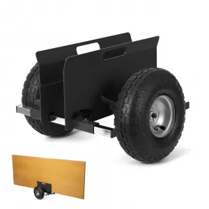 Panel Dolly with 600 LBS Capacity, Adjustable Clamp, 10" Inflatable Rubber Tires, Alloy Steel, Anti-Scratch Mats, All Terrain, Drywall & Door Transport