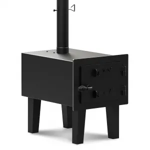 Outdoor Wood Burning Stove, Portable Wood-Burning Camp Stove with Chimney Pipe for Cooking and Camping