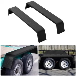 2-Pack Heavy-Duty 14-Gauge Steel Tandem Axle Trailer Fenders - 72-7/8" x 10-1/4" x 13", Bolt-On/Weldable, Fits 13"-15" Tires for Car Haulers, Utility & Cargo Trailers