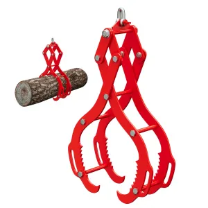 32 Inch Log Lifting Tongs Heavy Duty Steel 4 Serrated Claw Hooks Swivel Handles for Tractors Trucks Lumber Skidding