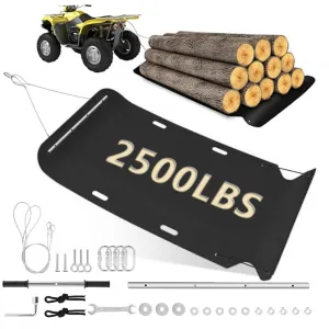 Heavy Duty Yard Drag Sled 47x110" HDPE 2500Lbs Capacity Steel Pull Cable Portable Utility Sled for Hay Logs Furniture