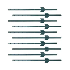 10 Packs 3ft Garden Fence Posts Steel U-Channel Powder-Coated Durable Adjustable Tabs for Wire Fencing Garden Protection