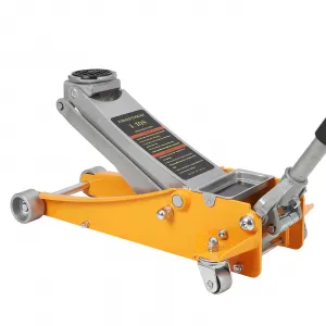 Floor Jack - Low Profile, 3T Steel Hydraulic, Dual Pistons Quick Lift, Lifting Range 3.46"-19.49"