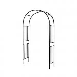 Metal Garden Arch Arbor Trellis – Heavy Duty Steel Garden Arbor for Climbing Plants, Wedding Ceremony, Party & Outdoor Decoration – Weather-Resistant Black Garden Archway for Lawn, Patio, and Pathway