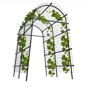 Garden Arch Trellis 7.5FT Extra Tall Stainless Steel Polyethylene-Coated Sturdy Netting Adjustable Width Outdoor Wedding Party Decor