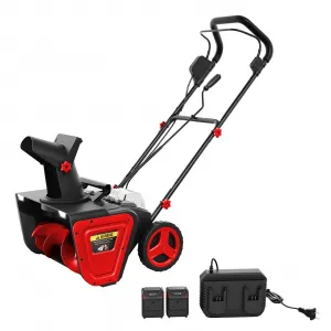 Cordless 20-Inch 20V Snow Blower with 4.0Ah Battery, 25 Ft Throw Distance, 180° Adjustable Chute, Lightweight & All-Terrain Tires, Safety Trigger, Driveway & Lawn Use