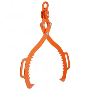 Log Lifting Tongs 28in Heavy-Duty Steel Serrated Claw Hook 1543Lbs Capacity Corrosion-Resistant Powder Coating Tractor & ATV Logging