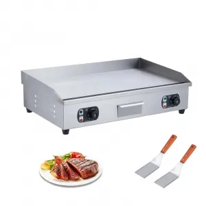 29 Inch Commercial Electric Griddle Flat Top Grill Stainless Steel Teppanyaki Grill 3000W 110V Black