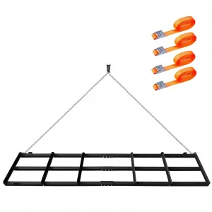 8 Ft Drag Harrow Heavy Duty Driveway Grader with Chain, 4 Safety Belts, Adjustable Bars, Steel Tow Behind Gravel Rake for Lawn Tractors and ATVs