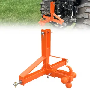 3 Point Trailer Hitch Tractor 2" Receiver Heavy Duty Steel Quick Hitch 10,000 lbs Capacity Universal Fit Construction Farming