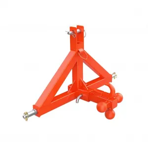 3 Point Trailer Hitch for Tractor with 2" Receiver and Towing Ball, Heavy Duty Steel, Quick Hitch Compatible, Category 1, Compact & Full-Size Tractors