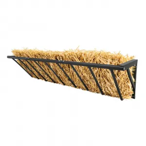 Wall Mount Hay Rack Livestock Feeder 63" Long 67 Gallon Capacity Heavy Duty Carbon Steel Easy Install Rust-Resistant Indoor Outdoor Use