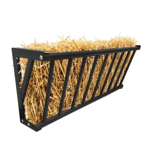Wall Mount Hay Rack Livestock Feeder 40" Long 25 Gallon Capacity Heavy Duty Carbon Steel Rust-Resistant Easy Install Indoor Outdoor
