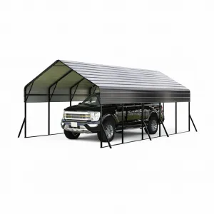 13' X 26' X 11' Heavy Duty Metal Carport Kit – Reinforced Frame & Anchors – 100MPH Wind & 35PSF Snow Rated – Shelter for 2 Cars, Trucks, Boats, RVs, Tractors – Easy Assembly