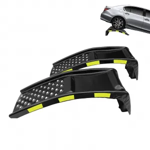 Heavy Duty Automotive Car Ramp Set – 2 Pack, 8,000 lbs Capacity, 8" Lift, Steel, Reflective Stickers, For Trucks, SUVs, Home Garage Maintenance, Tool Kit – Black