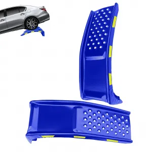 Heavy Duty Automotive Car Ramp Set – 2 Pack, 8,000 lbs Capacity, 8" Lift, Durable Steel, Reflective Safety Stickers, Ideal for Truck, SUV, Garage Maintenance, Tool Kit – Blue