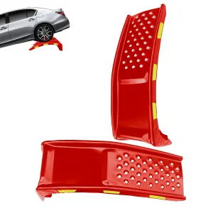 Heavy Duty Automotive Car Ramp Set – 2 Pack, 8,000 lbs Capacity, 8" Lift, Robust Steel, Reflective Stickers, For Trucks, SUVs, Vehicle Maintenance, Tool Kit – Red