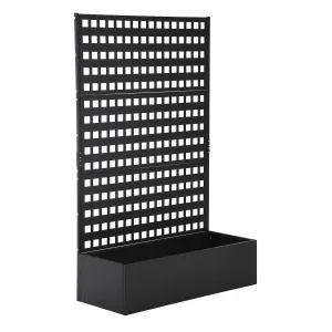 47x18x72 Inch Metal Raised Garden Bed with Trellis - Tall Planter Box with Drainage Holes - Outdoor Garden Planter for Climbing Vegetables & Flowers