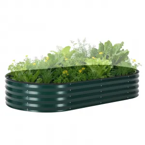 Galvanized Raised Garden Bed Kit with Zippered PVC Cover – Sturdy Oval Metal Planter Box for Vegetables, Herbs & Flowers – Reinforced Corrosion-Resistant Steel, Tool-Complimentary Assembly – Green, Open, 180×90×30cm