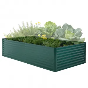 Galvanized Raised Garden Bed Kit with Cover, Extra Deep Metal Planter, Reinforced Structure, Effortless Assembly, Weather-Resistant Steel, Organic Gardening, Outdoor Use