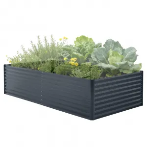 Galvanized Raised Garden Bed Kit with Cover - Extra Deep Metal Planter, Reinforced Structure, Easy Assembly, Weather-Resistant Steel, Efficient Drainage, Outdoor Vegetable Gardening