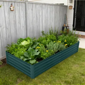 Galvanized Raised Garden Bed Kit with Cover - Heavy-Duty Modular Metal Planter, Reinforced Panels, Optimal Drainage, Eco-Friendly Steel - Easy Tool Assembly - Vegetable Gardening