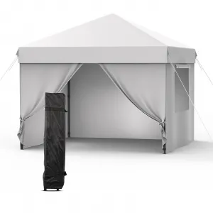 10x10 Pop Up Canopy Tent Waterproof Instant Setup Roll-Up Windows Heavy-Duty Fabric Portable Gazebo for Camping Beach Parties Backyard