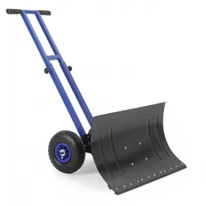 Snow Shovel 29"W X 14.2"H with 7-Position Angled Blade & Adjustable Handle, Heavy Duty Metal Snow Pusher Shovel with Wheels for Driveway, Doorway, Sidewalk, Pavement