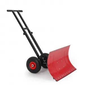 Snow Shovel 29x14 in Heavy Duty Metal 5-Position Angled Blade Adjustable Handle Wheels for Driveway Sidewalk Winter Use