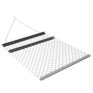 Heavy Duty Chain Drag Harrow for ATV/UTV – Durable Steel Leveling Rake & Driveway Leveler – Ideal for Sod Prep, Farm, Garden & Pasture – Collapsible Design – 5Ft*4Ft + Black Iron Plate