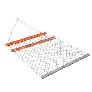 Heavy Duty Chain Drag Harrow for ATV/UTV – Rugged Steel Landscape Leveling Rake & Driveway Leveler – Appropriate for Farm, Garden & Pasture Maintenance – Collapsible Design – 5Ft*4Ft + Orange Iron Plate