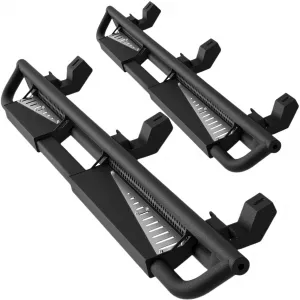 6" Drop Running Boards for 2007-2018 Jeep Wrangler JK 4 Door, Black Powder Coated Side Step Bars