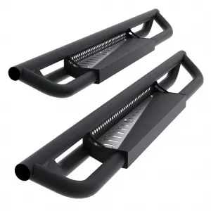 6 Inch Running Boards for Wrangler JL 2DR 2018-2025, 550LB Capacity, Non-Slip, Carbon Steel, Black Powder Coating, Manual Included, Off-Road Use