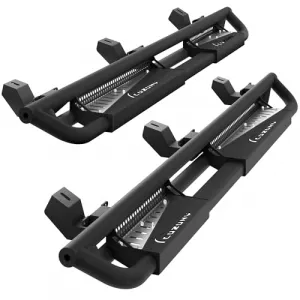 Running Boards 6 inch, Triple Tube Drop Side Steps Compatible with 2020 2021 2022 2023 2024  2025 Jeep Gladiator JT 4 Doors, Side Steps with Powder Coated Silver Paintable Step Plates