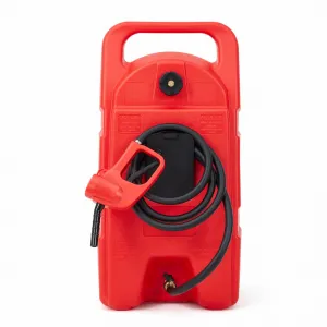 15 Gallon Gas Can Heavy-Duty Fuel Tank With Manual Transfer Pump & 10FT Hose Portable Gas Caddy With Wheels Leak-Proof Gas Container For Lawn Mowers Cars Boats ATVs, Red