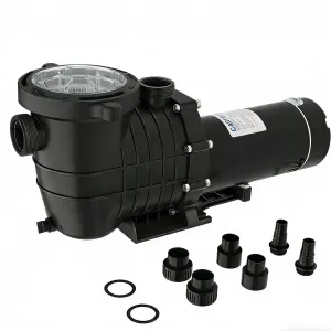 1.5HP Pool Pump 1100W, Dual Voltage Swimming Pool Pump for Above Ground & Inground Pools, High Flow Copper Motor, Durable Thermoplastic Body with Strainer Basket