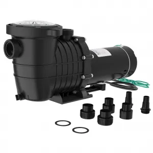 1.5HP Pool Pump 1100W, High Flow Swimming Pool Pump for Above Ground & Inground Pools, Copper Motor, Thermoplastic Housing with Strainer Basket