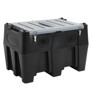 Portable Diesel Tank, 128 Gallon Fuel Tank with 12V Electric Fuel Transfer Pump, 10 GPM Diesel Transfer Tank with Auto Fueling Nozzle & 360° Swivel Connector with 13.1ft Hose - Black