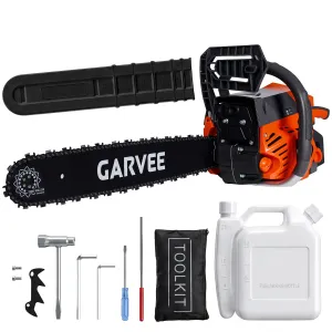 18 Inch Gas Chainsaw 58cc 2-Stroke, 2.5KW Powerful Engine, Quick Start, Auto Chain Lubrication, Anti-Vibration, Wood Cutting & Tree Trimming