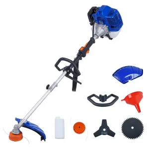 43cc Gas Weed Wacker, 3-in-1 String Trimmer & Brush Cutter, Gas Powered Lawn Trimmer with Shoulder Strap & Anti-Vibration Handle