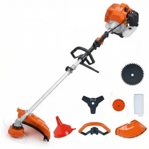 52cc Gas Weed Wacker, 3-in-1 String Trimmer & Brush Cutter, Heavy-Duty Gas Powered Lawn Trimmer with Shoulder Strap & Anti-Vibration Handle