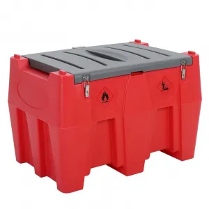 Portable Diesel Tank, 128 Gallon Fuel Tank with 12V Electric Fuel Transfer Pump, 10 GPM Diesel Transfer Tank with Auto Fueling Nozzle & 360° Swivel Connector with 13.1ft Hose - Red