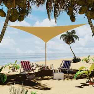 Sun Shade Sail 12'X12'X12' Triangle Sand UV Block Sunshade for Backyard Yard Deck Patio Garden Outdoor Activities and Facility, Sand