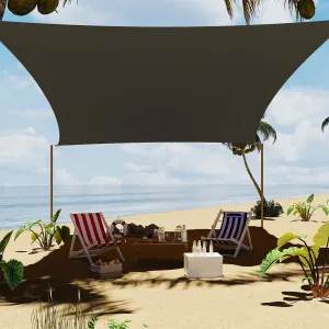 Heavy Duty UV Block Rectangular Sun Shade Sail Canopy – Outdoor Patio, Backyard & Garden Protection – 12x16FT – Dark Gray Color