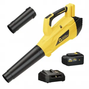 Powerful 20V Wireless Leaf Blower - 6-Speed Lightweight Electric Blower for Lawn & Garden, Portable Outdoor Yard Tool, Handheld Design, Black & Yellow