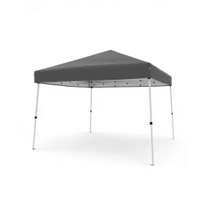 10x10 FT Slant Leg Pop Up Canopy Tent with 8x8 FT Top, Portable Outdoor Gazebo Sun Shelter for Patio, Garden, Beach & Pool, Easy Setup Canopy with Carry Bag, Weather-Resistant, Gray