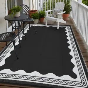 Outdoor Rug 8x10 Reversible Waterproof Quick-Dry Polypropylene Lightweight Foldable Patio Balcony Camping