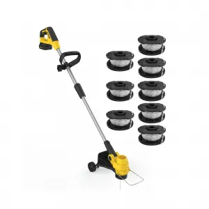 20V Cordless String Trimmer, 12-Inch Cutting Path, 2.0Ah Battery & Charger Included, 8 Replacement Spools, Lightweight Electric Weed Wacker for Lawn & Garden, Black & Yellow