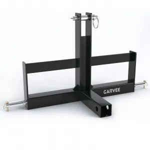 Heavy Duty 3 Point Hitch Receiver for Tractor – 2" Category 1 Quick Attach Drawbar Adapter – Includes Suitcase Weight Brackets – Ideal for Farm Equipment – Black