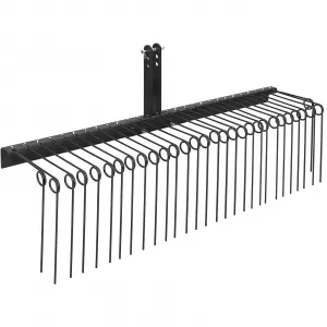 72" Tow Behind Landscape Rake with 30 Steel Tines, Quick Hitch, Heavy Duty Powder Coated, Fits Category 1 Tractors, Yard Cleaning Tool